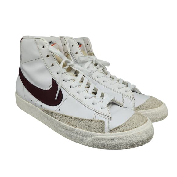 Nike Blazer Mid \'77 Shoes Mens 12 White Team Red Burgundy Maroon Leather Suede main image 4
